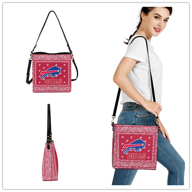 Buffalo Bills PU Leather Bucket Handbag 001